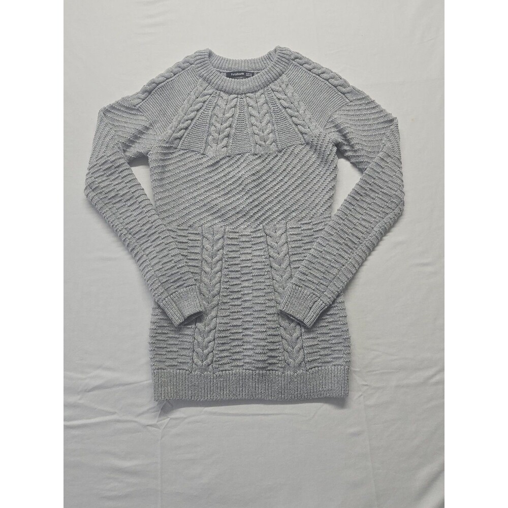 Patty Boutik Women M Cable Knit Sweater Gray Long Sleeve Cuff rib